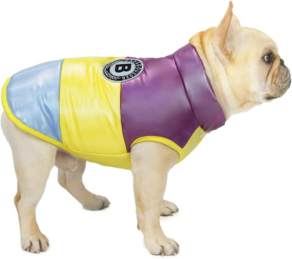 Izefia Dog Coat Cold Weather Coat Windproof Jacket Fleece Warm Dog Vest Winter Thick Clothes Dog Coat for Small Dog Bulldog Medium Cat 1C-Green S