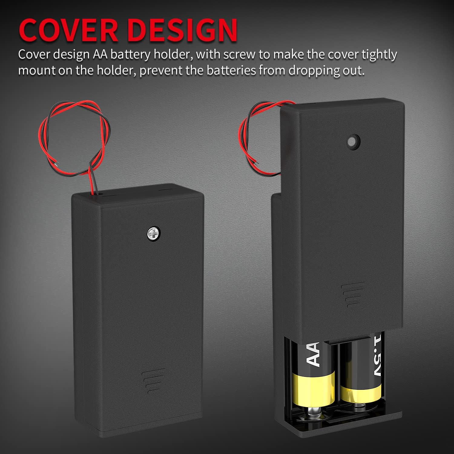 DAIERTEK AA Battery Holder Pack Single 1-4 AA Battery Holder with Switch Leads Cover Battery Box Case -Total 8Pcs image number 3