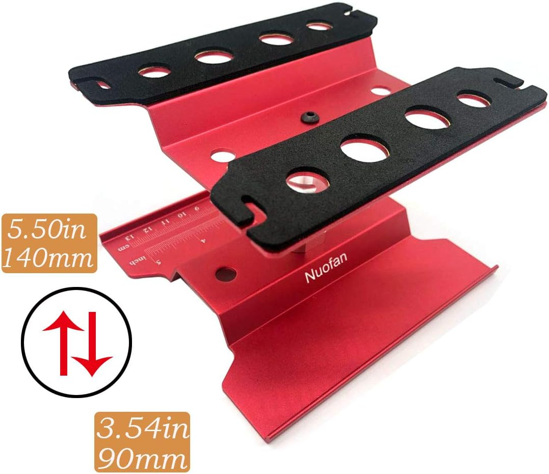 RC Car Work Stand Aluminum Repair Workstation 360 Degree Rotation Lift Lower W/Screw Tray for 1/10 1/12 1/16 Scale Traxxas TRX4 Axial Arrma Redcat Losi RC Crawler Monster Truck Buggy image number 4