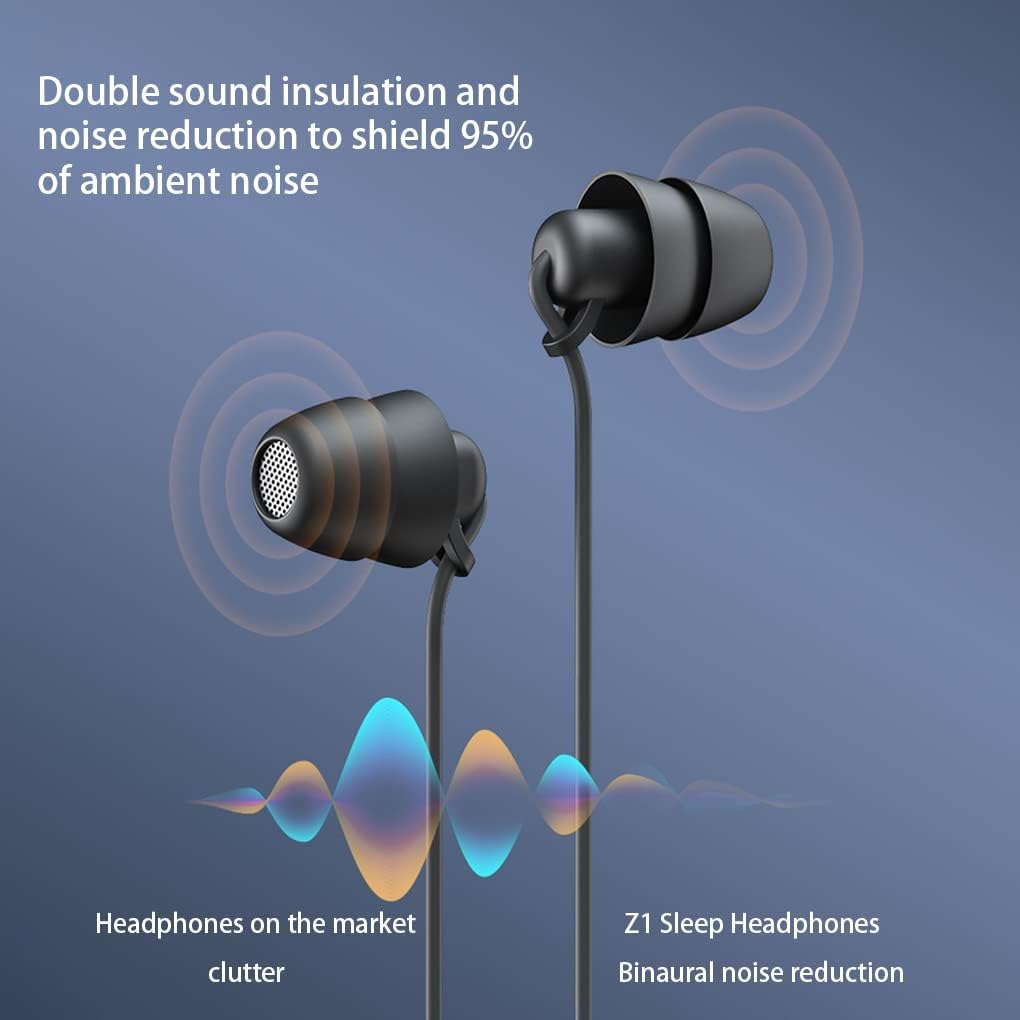 Anti-Noise Sleeping Headphones with Microphone Button Control Headset Noise Cancelling Earphone Supply Household, Double 3.5Mm Black - Double 3.5Mm White image number 3