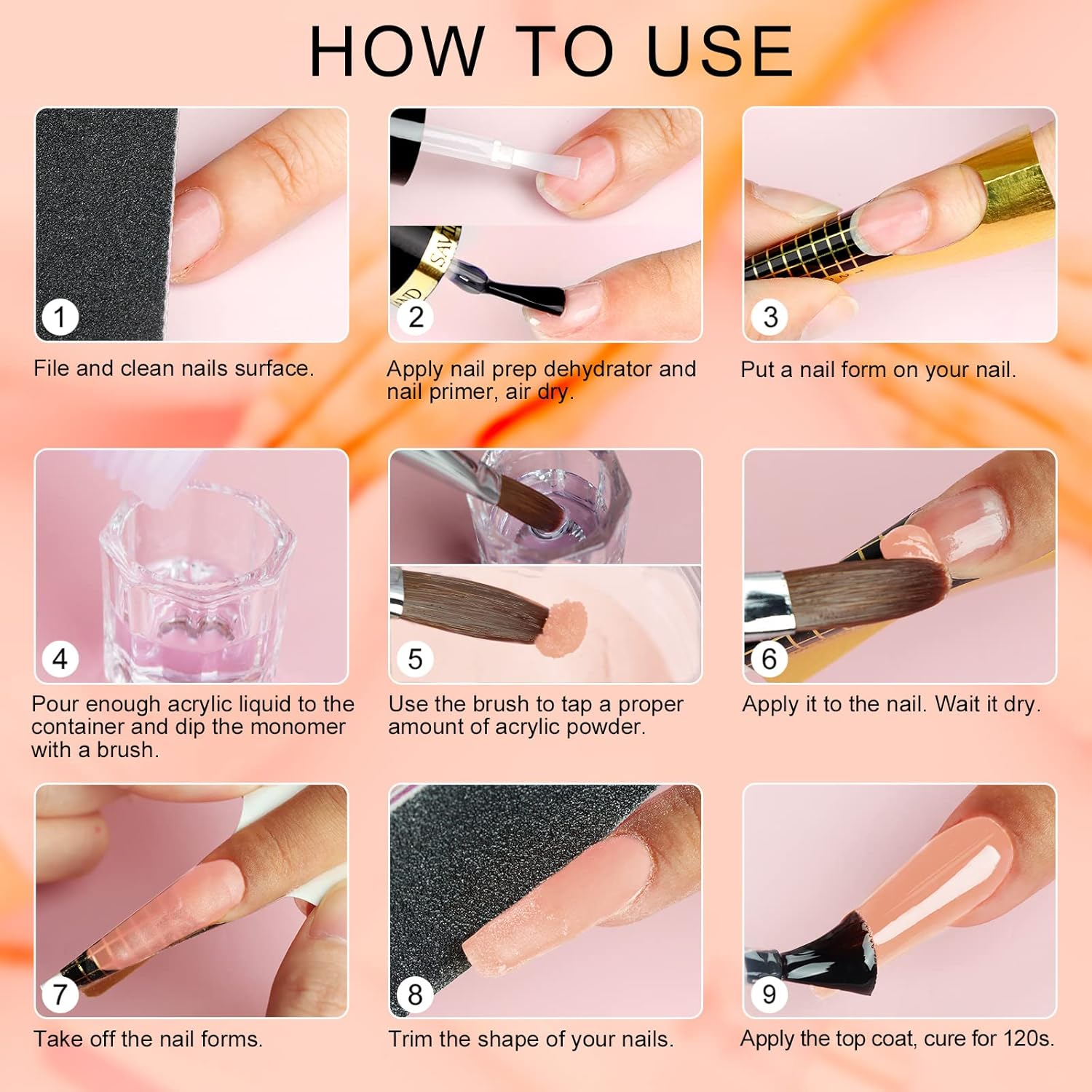 SAVILAND Nudes Acrylic Powder - 1Oz Professional Color Acrylic Nail Powder for Acrylic Nails Extension, 3D Nail Art Acrylic Polymer Powder, No Need Nail Lamp image number 3