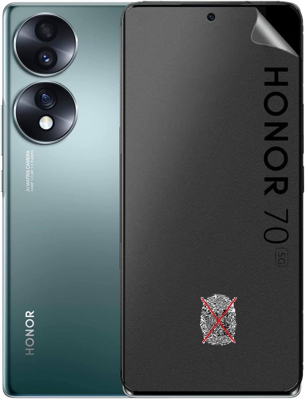 SRSRROP Matt Hydrogel Film for Honor 400 6.55 Inches, Anti-Reflective Matte Screen Protector Film, Anti-Fingerprint Screen Protector, Anti-Bubble, TPU Screen Protector Display (Pack of 3) image number 4