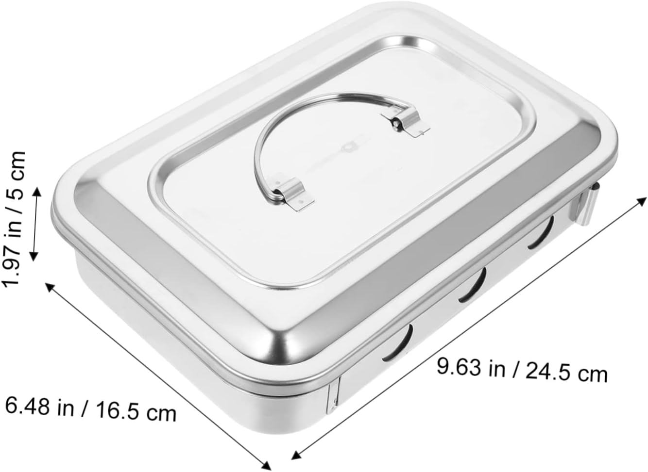 PLAFOPE Sterilization Box with Square Lid Stainless Steel Tray Compact Design High-Temperature Resistant Disinfection Tool for Makeup Tools and Instruments image number 6
