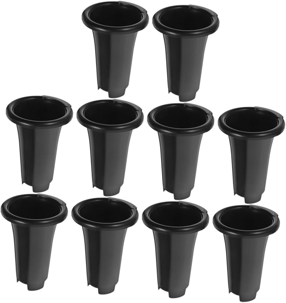10Pcs Black Plastic Plant Cultivation Pots for Orchids, Extra Large round Nursery Pots with Enhanced Height and Thickness, Breathable Drainage Design for Indoor Gardening image number 1