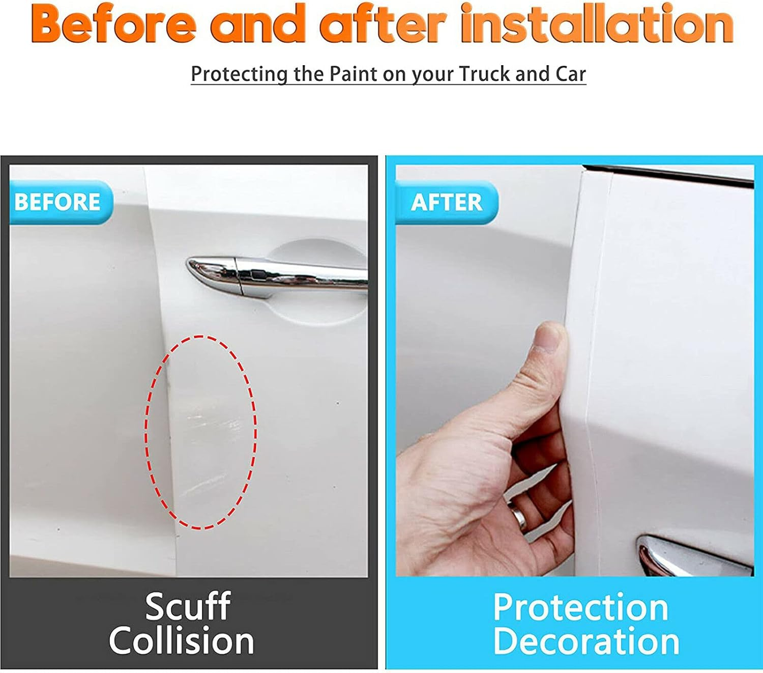 Car Door Sill Protector Edge Sticker Carbon Fiber Rubber DIY Bumper Guard Strip image number 3