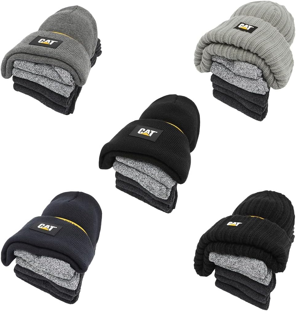CAT Unisex Logo Knit Cap & 5 Socks Bundle, Assorted Colour, One Size Fits All 9-12 image number 6