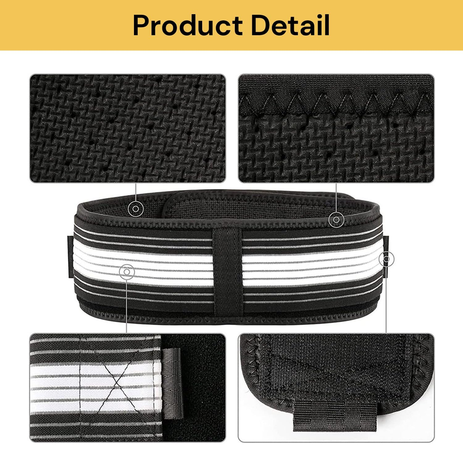 Sacroiliac Hip Belt for Men & Women, Relieves Sciatica, Lower Back & Pelvic Pain, SI Joint Support Brace for Stability, Trochanter Belt for Nerve Compression, Posture & Spine Alignment Support (43.31 Inch)