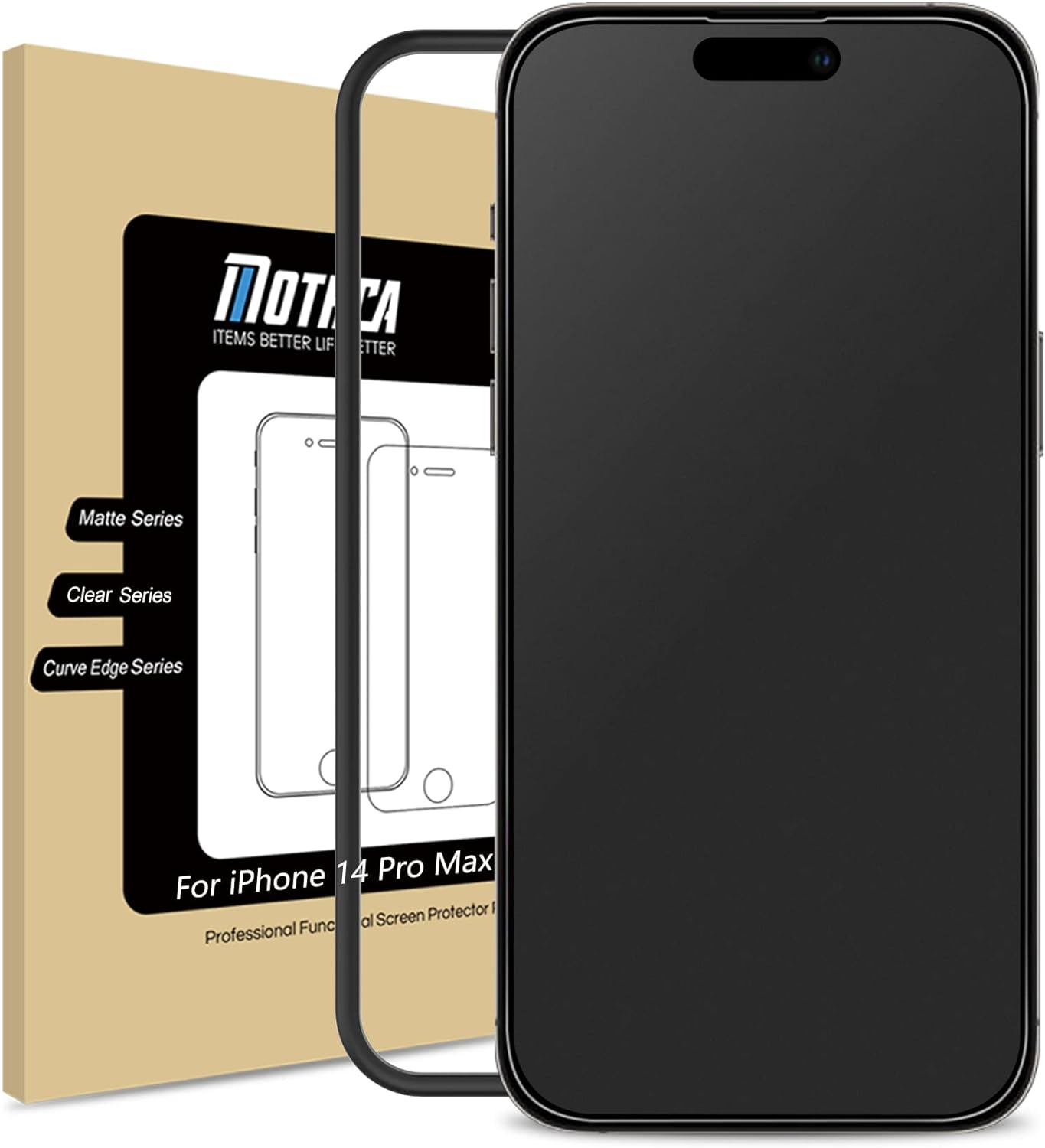 Mothca Tempered Glass for Iphone 14 Pro Max (6.7 Inch) Screen Protector Film Matt, 2.5D Screen Protector, Anti-Glare Protection, Anti-Fingerprint (Pack of 1) image number 3