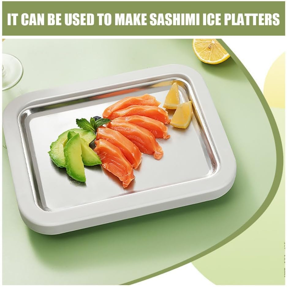 Ice Cream Maker Plate with 2 Spatulas for Homemade Rolled Ice Cream, Frozen Yogurt, Gelato, and Sorbet. Manual Stainless Steel Pan(White) - Pink image number 3