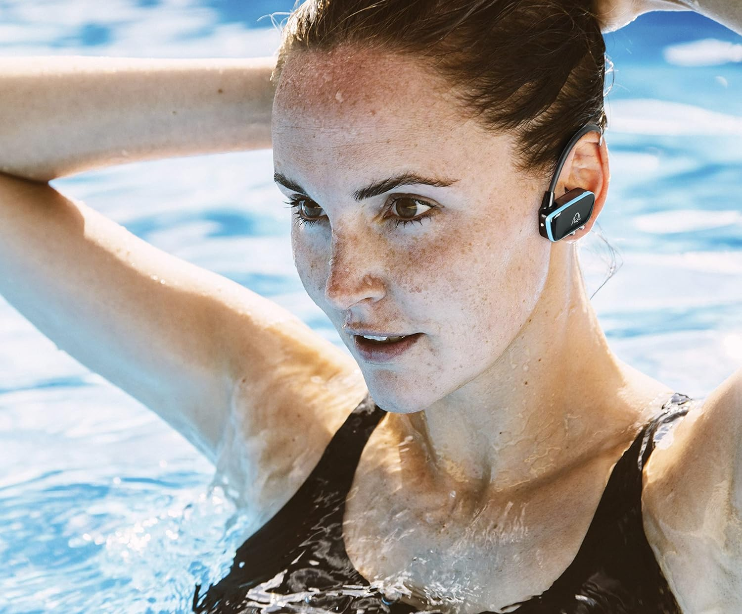 AQL Sport Thorpedo | Bluetooth Headphones | Bluetooth Sports Headphones | Waterproof up to 2 Meters - 4GB Memory - 200Mah Battery, 8 Hours Runtime - 2 Hours Charging Time - Black image number 1
