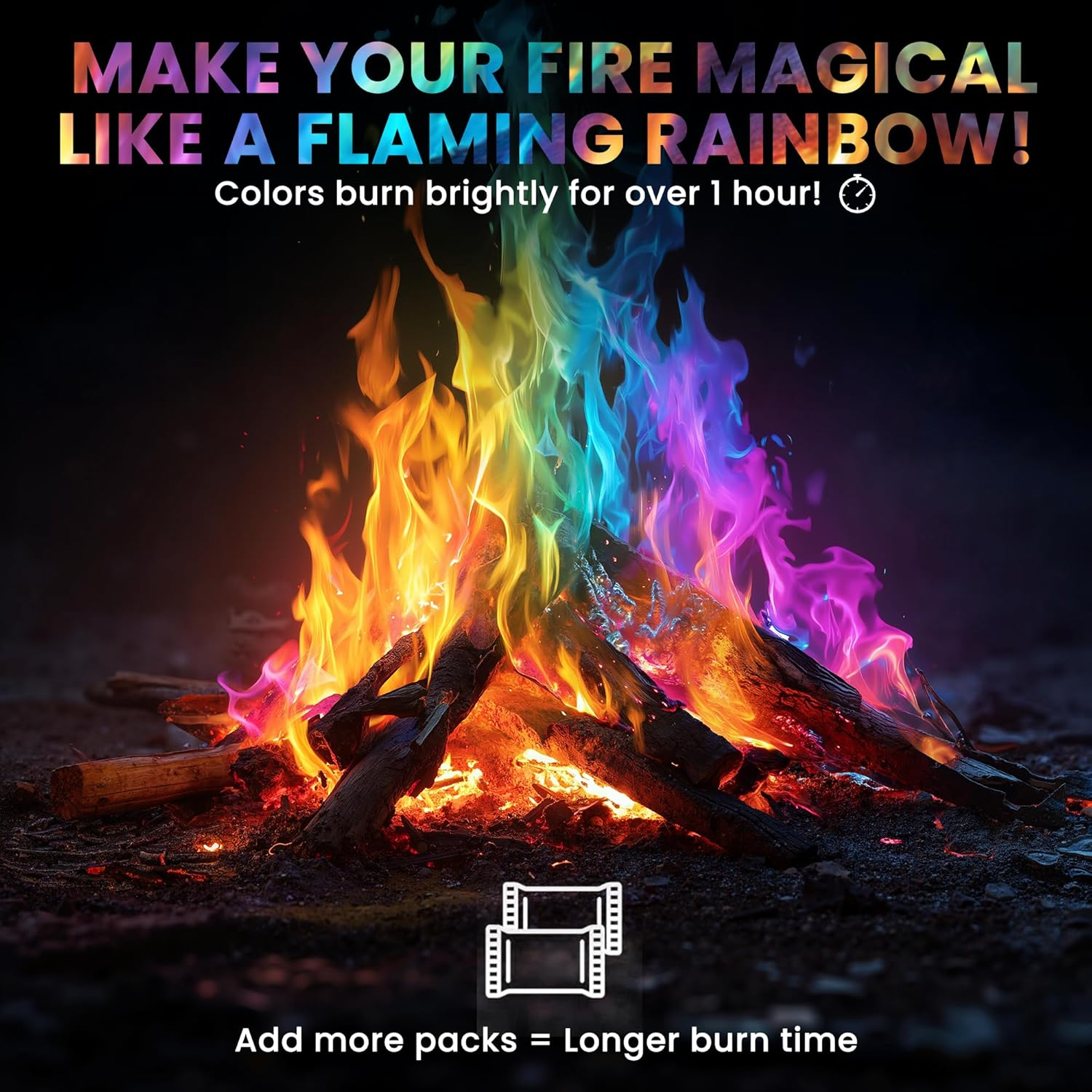 Magical Flames 12-Pack: Twice the Color Half the Price! Creates Vibrant Rainbow Colored Flames image number 6