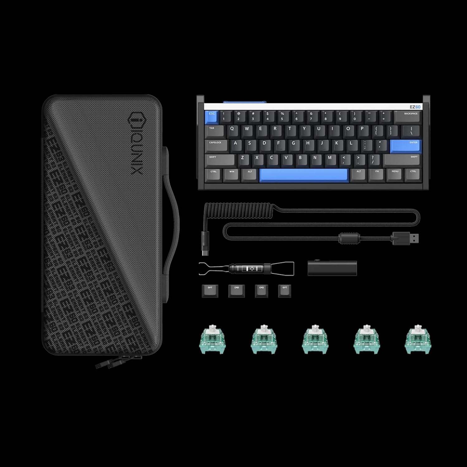 IQUNIX EZ63 Gaming Keyboard, 60% RGB Mechanical Keyboard, 64 Keys with Star Trail Magnetic Switches, Rapid Trigger, Adjustable Actuation, Double Shot PBT Keycaps, for Win/Mac Laptop PC