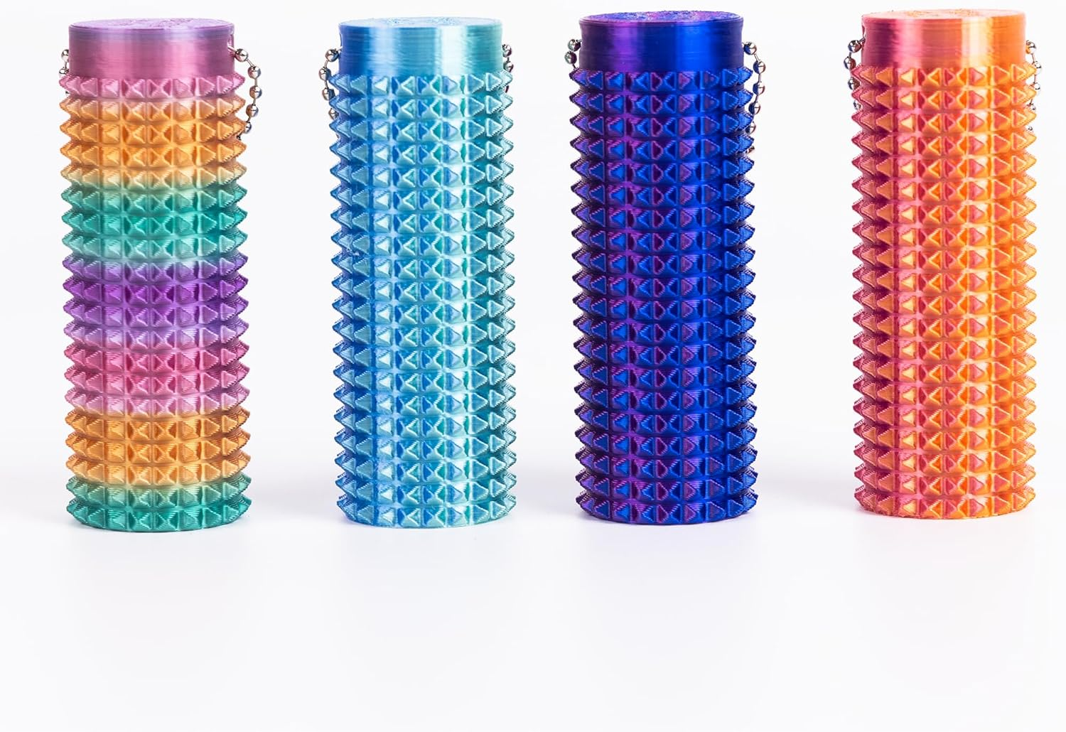 Little Ouchies Fidget Toy (4 Pack) &ndash; 3D Printed Spiky Grippie Keychain for Adults &ndash; Pain Stim Sensory Toy for Focus, Stress & Anxiety Relief &ndash; Novelty Gifts for Office Workers & Fidgeters