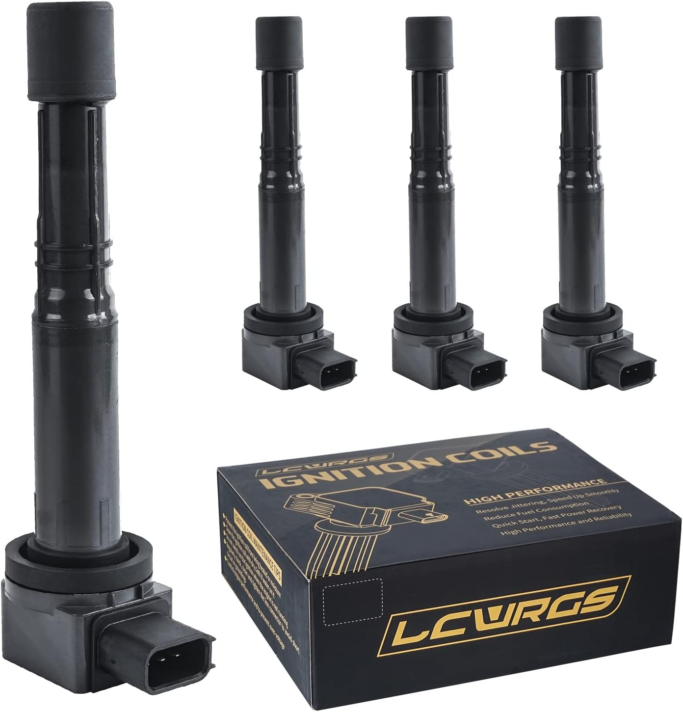Set of 4 Ignition Coil Pack Fits for L4 2.4 2.0 2002 2003 2004 2005 2006 2007 2008 2009 Honda CRV Accord Civic SI Element S2000 Acura RSX CSX Coil Pack Replaces UF311 UF583 C1382 image number 2