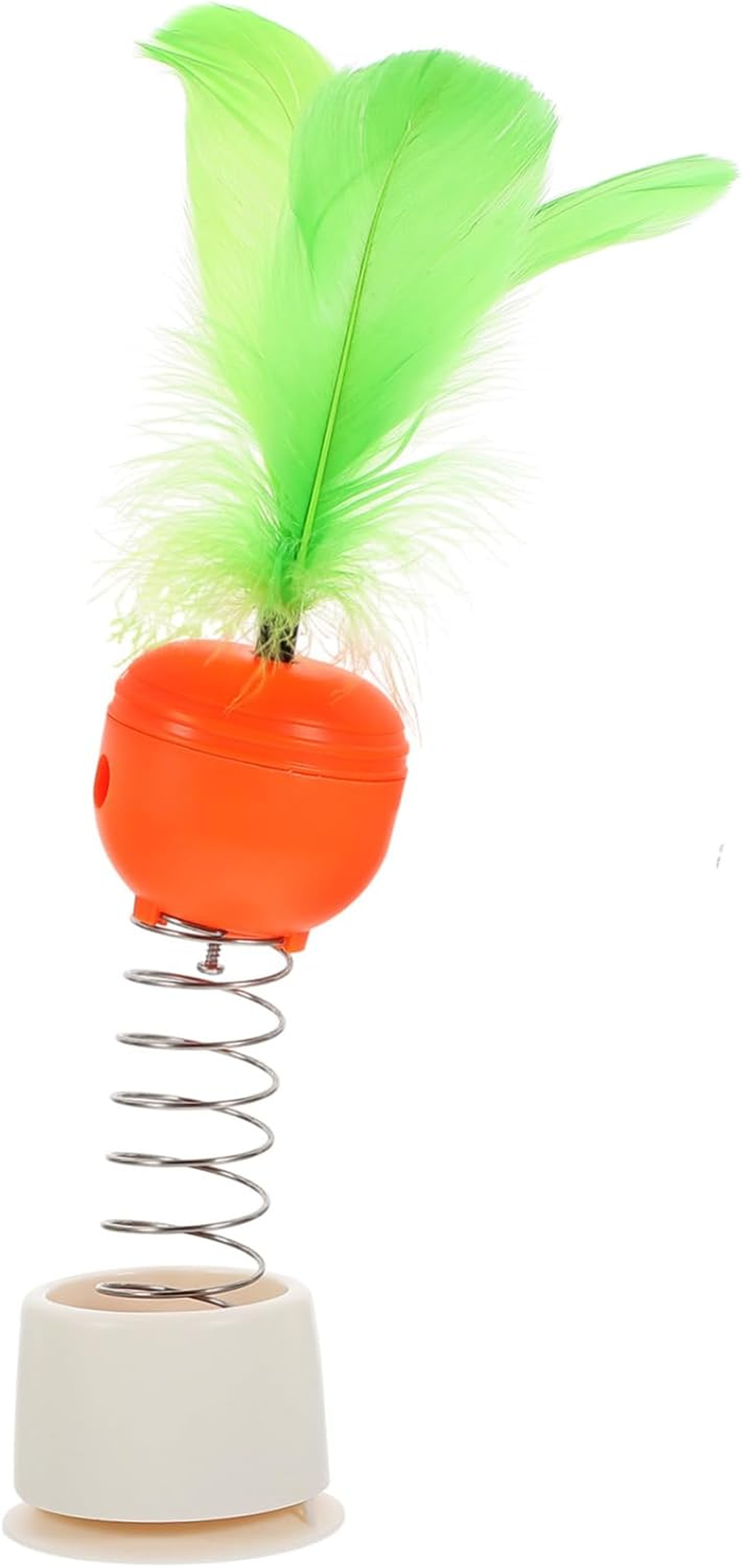 Cat Treat Dispenser Interactive Carrot Shaped Spring Teaser with Suction Cup for Indoor Cats Engaging Slow Spill for Pet Rooms and Stores image number 5