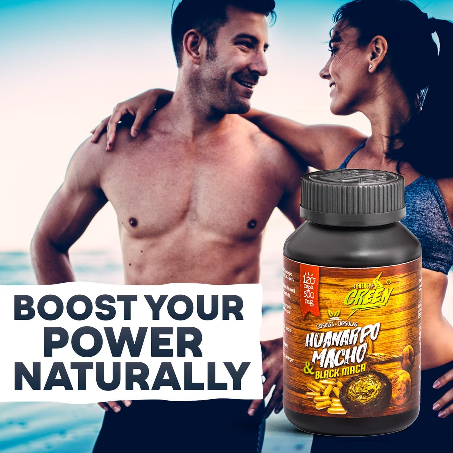 Black Maca & Huanarpo Macho L Male Supplement L Natural Energizer L Premium & Vegan L Non-Gmo L Amazon Andes