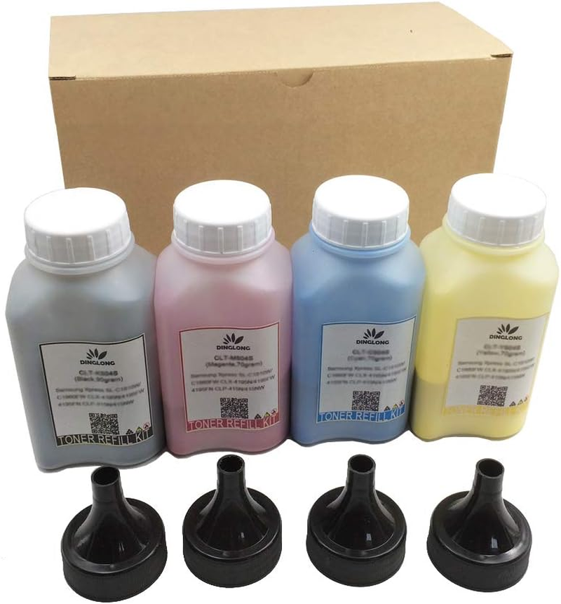 Toner Refill Kit for HP 201A Cf400A Cf401A Cf402A Cf403A Cartridge for Use with HP Color Laserjet Pro MFP M277Dw M252Dw M277 Pinter Ink Compatible 1-Pack (No Hole Making Tool)