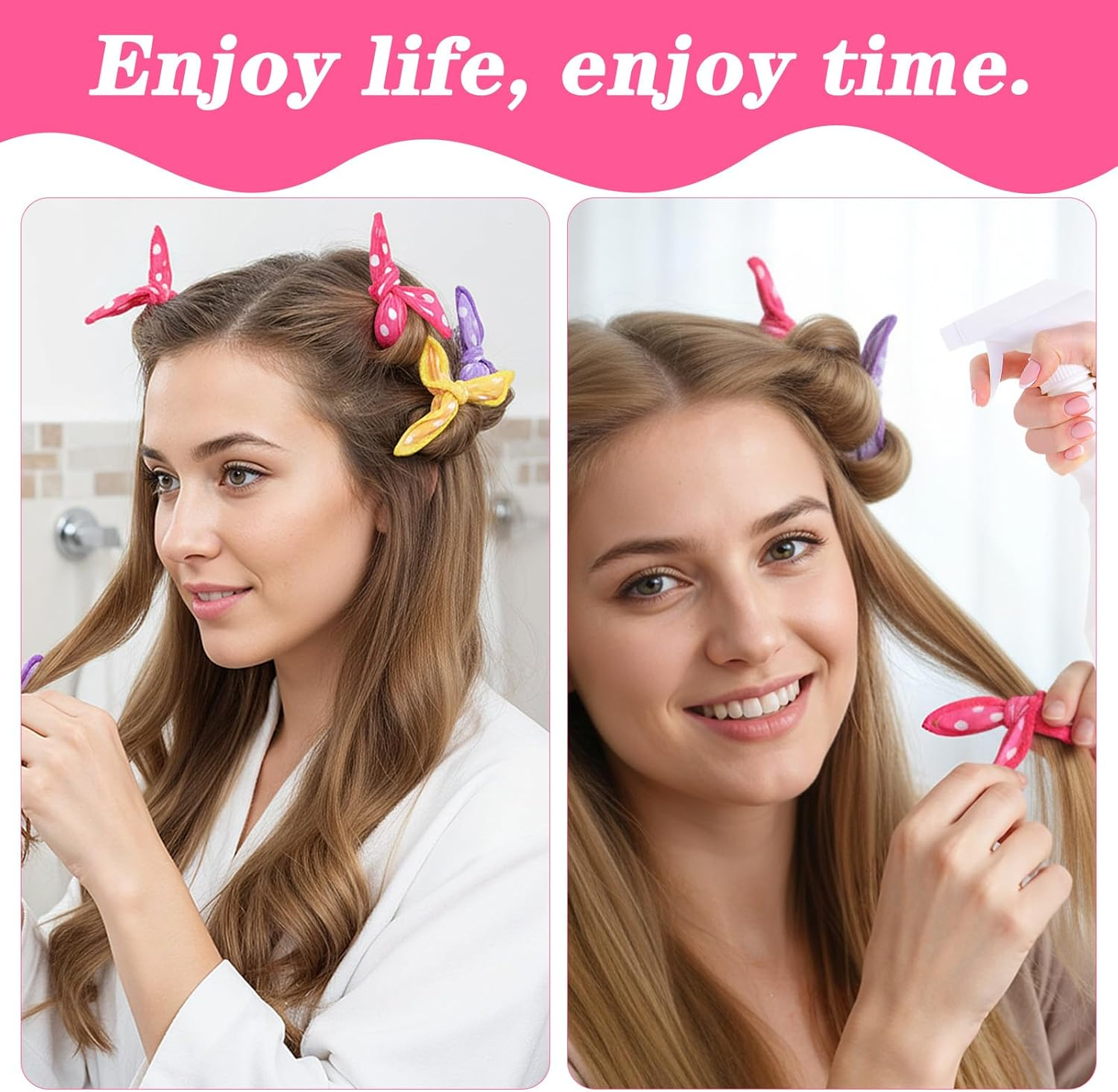 Classicseali Pack of 10 Cushion Curlers, Foam Curlers, Styling Tool, 20.3 X 3.6 Cm, Flexible Foam Sponge Curlers for Long, Short, Thick and Thin Hair (5 Colours)