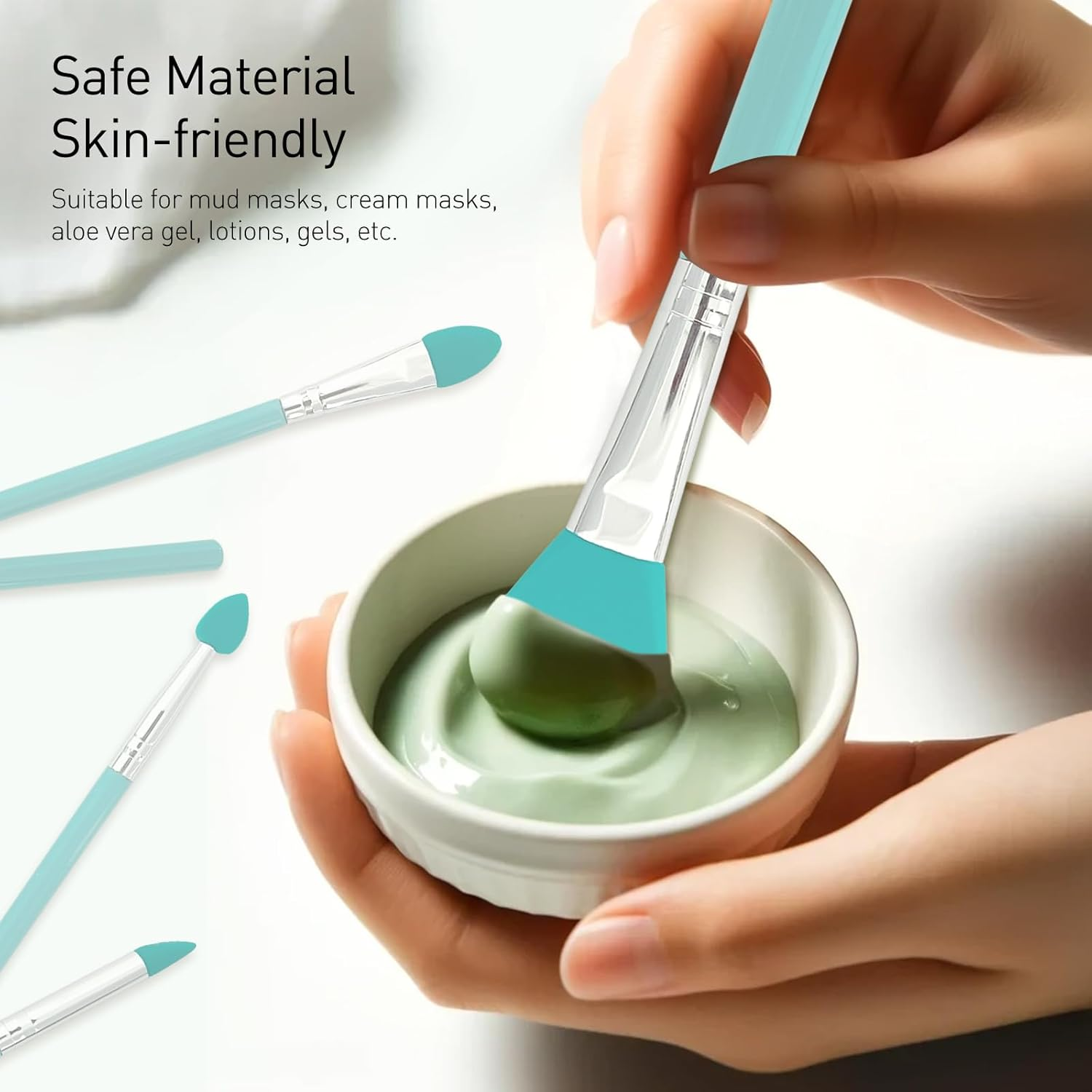 7 Pcs Silicone Brush Applicator Kit for Cream Makeup Products and UV Resin Epoxy Art Crafting image number 1