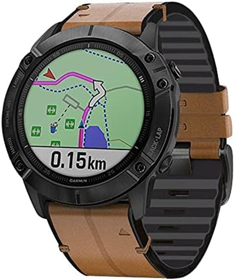 Fleshy Leaf 22Mm Quick Release Band for Garmin - Compatible with Fenix 8 47Mm / Epix Pro 47Mm, Fenix 7/6/6 Pro/5/5 Plus, Approach S60/S62, Forerunner 935/945 | Soft Genuine Leather & Hybrid Silicone, Sweatproof - Black image number 5