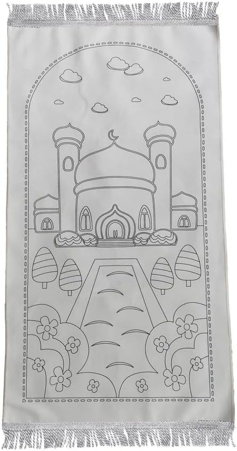 DIY Painting - Muslim Prayer Mat for Kids, Educational with Fabric Colour Pens, Ramadhan Activity, Eid Gift, Birthday Activity (Pattern 3) image number 3