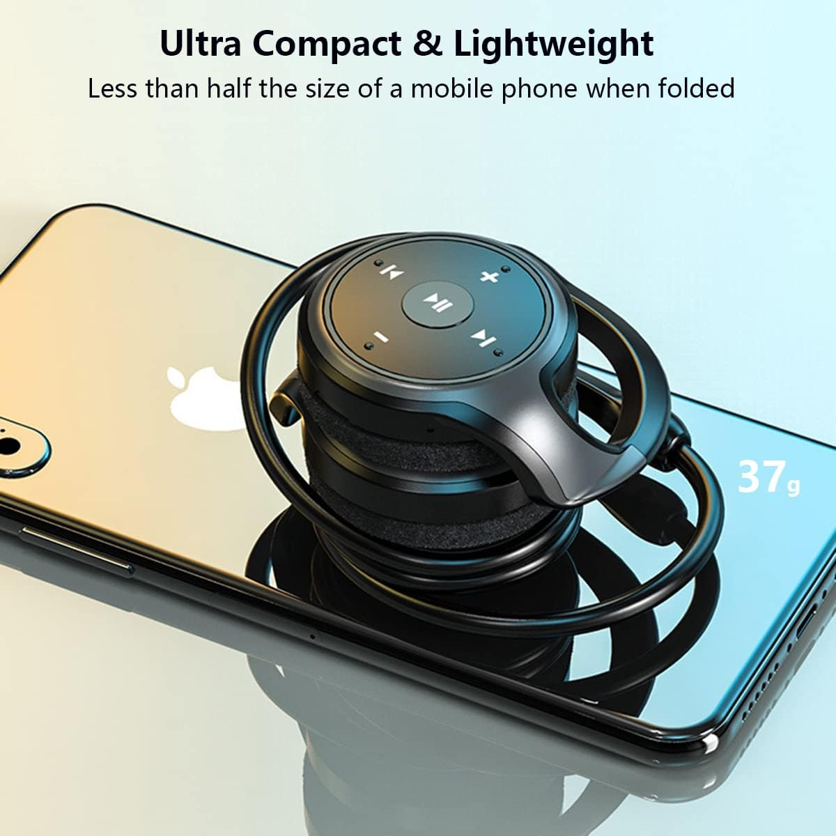 Bluetooth Wireless Headphones Sport Over-Ear Headset MP3 Player Earphones, Support TF Card & FM Radio, Lightweight Foldable Stereo Headset Noise Canceling for Running Driving Gym Red image number 5