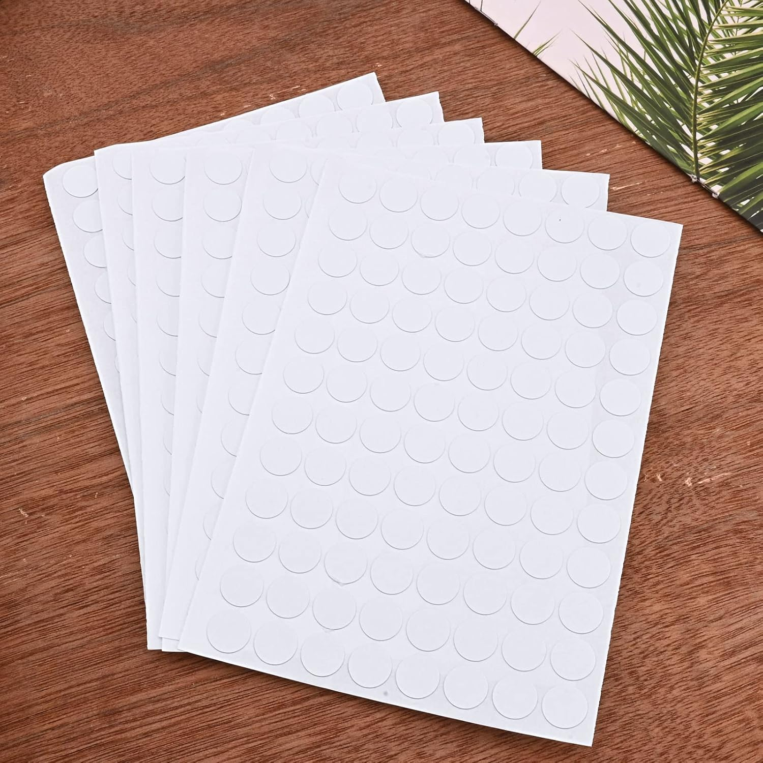 Bekecidi White Self-Adhesive Screw Hole Stickers - 6 Sheets, 576Pcs Plastic Cover Caps for Wood Furniture Cabinets - 15Mm Dustproof Covers image number 6