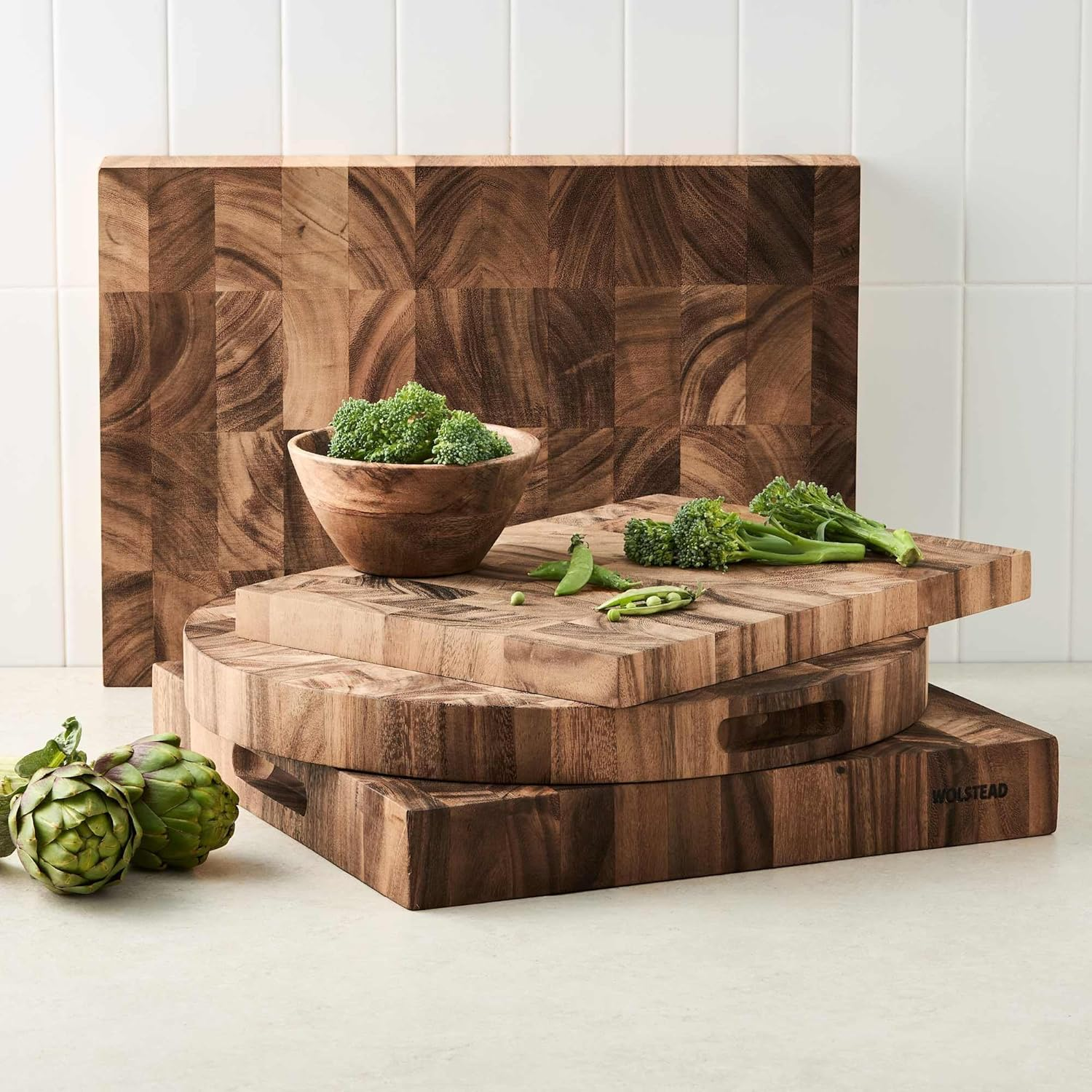 Wolstead Bonn End Grain Chopping Board 50X35Cm &ndash; Extra-Large Wooden Cutting Board
