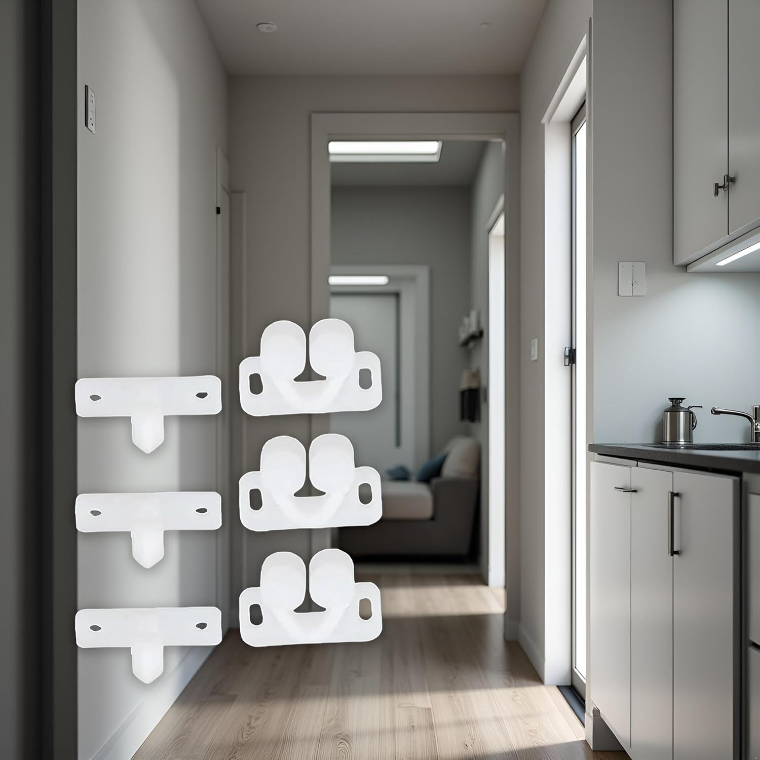 3Pcs White Marine Boat Ball Catch Door Cupboard Spring Back Plates Roller Latch Plastic Catches Cabinet Hardware, Cabinet and Furniture Door Catches