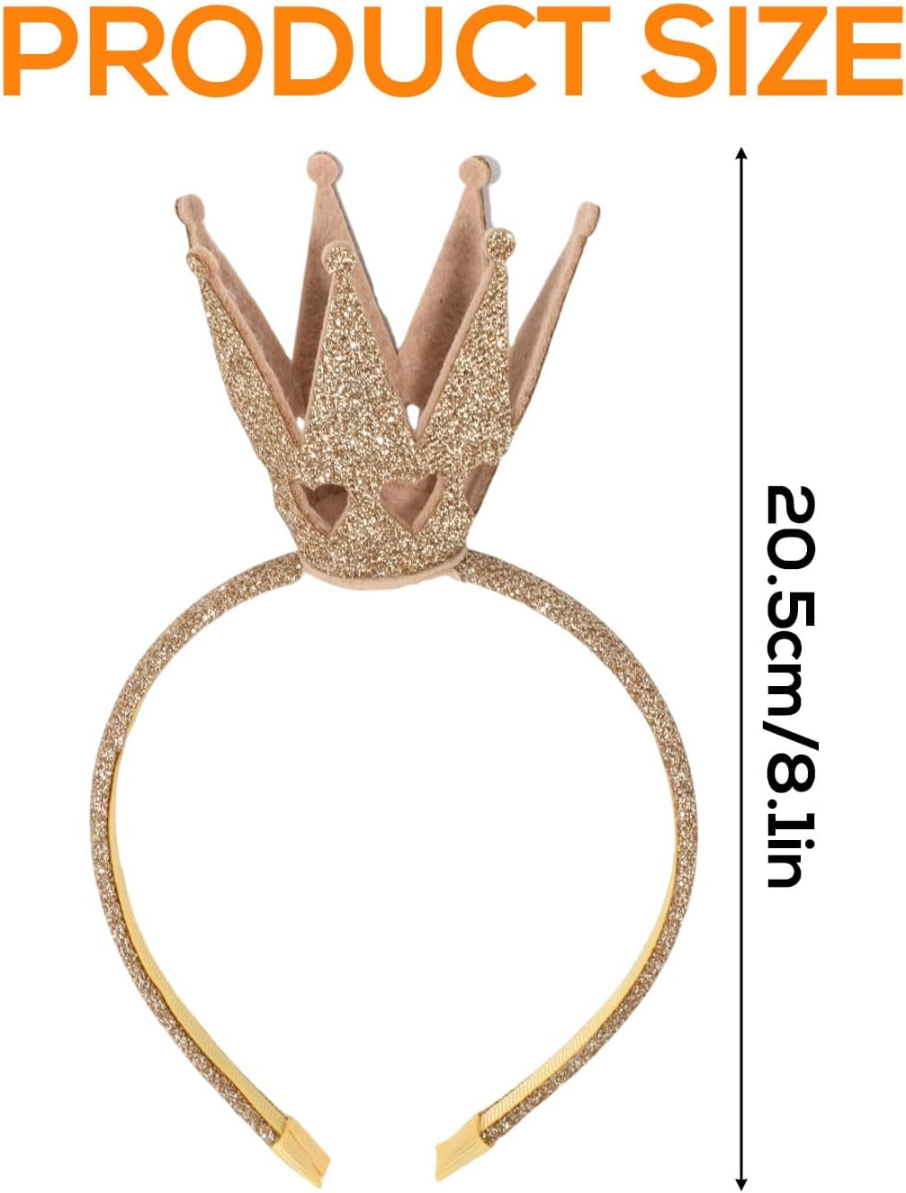 XIHIRCD Queen of Hearts Headband, Glittery Gold Headband Queen of Hearts Costume Accessories Gold Tiara Headband for Girls Masquerade Tiara image number 1