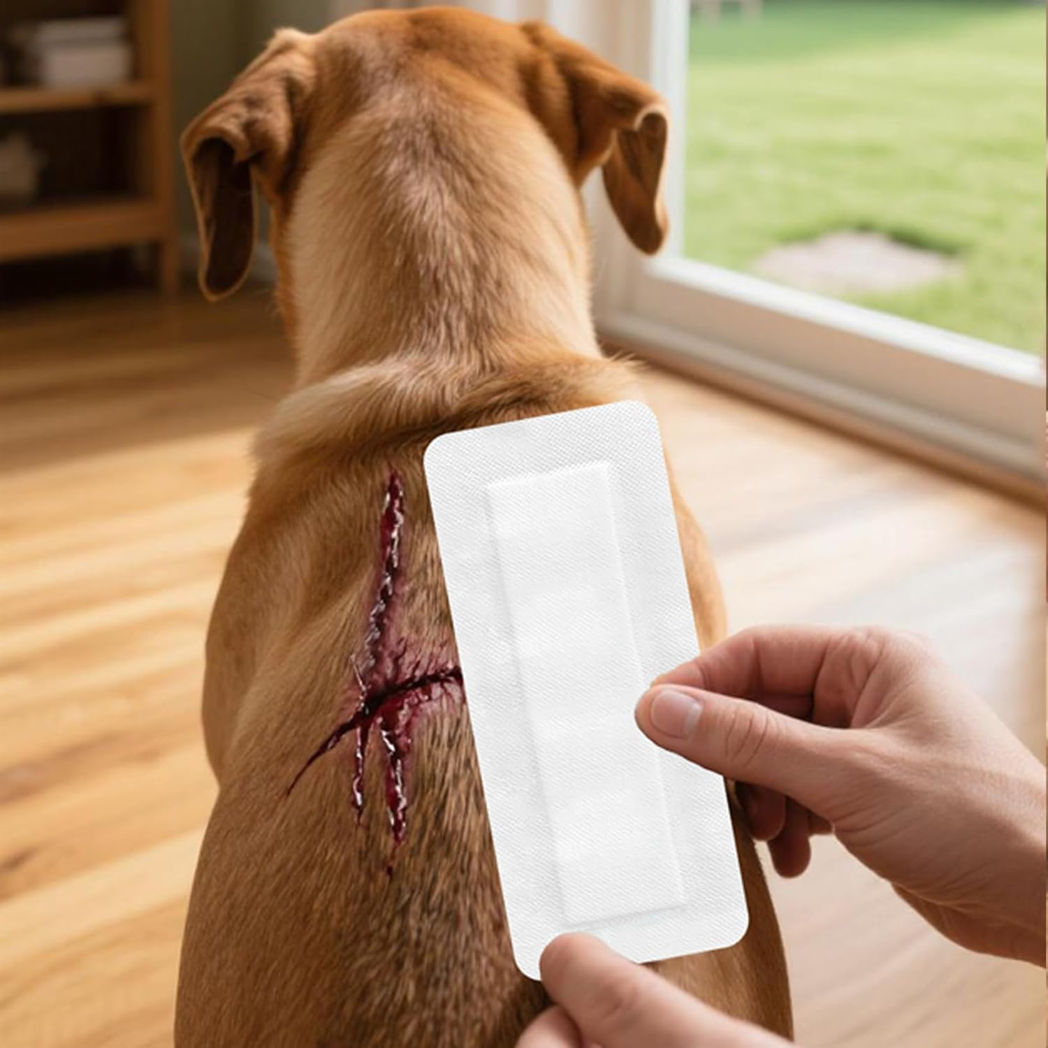 Wound Dressings Large Adhesive, Wounds Dressing Pad Bandage,Individually Wrapped(10Cmx25Cm) image number 1