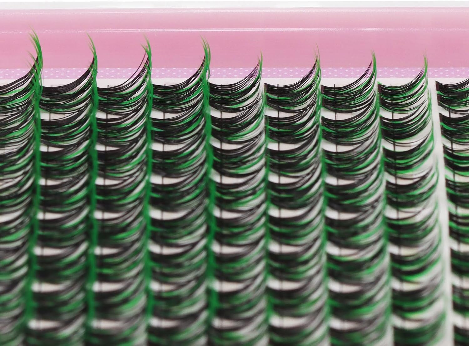 SULV Lashes Cluster D Curl Individual False Eyelash Extensions Cluster 96Cluster 10-18Mm to Choose Black Green Colors Eyelashes Cluster Professional Beauty Accessory DIY at Home (Wm005-12Mm) image number 3