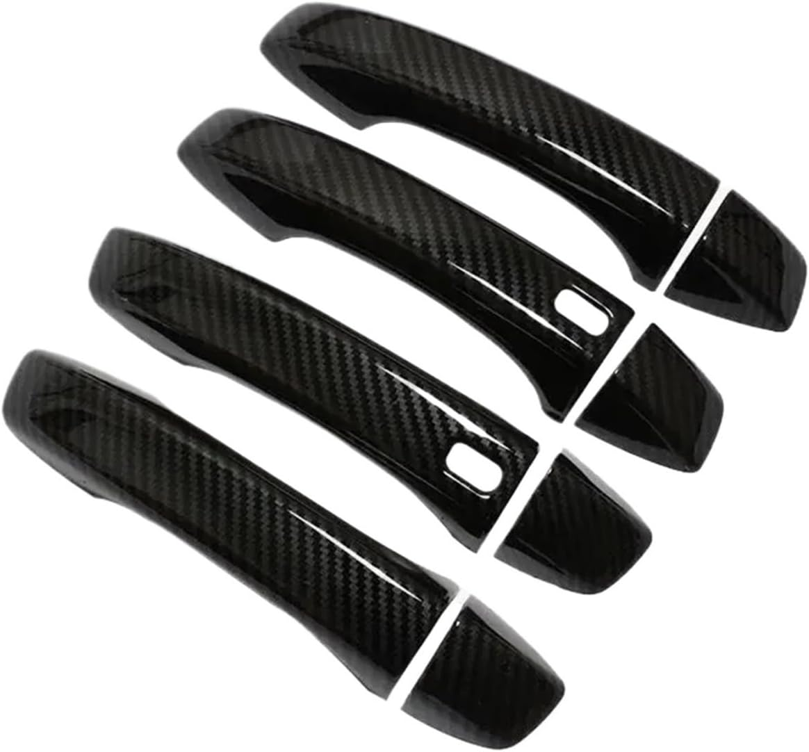 NEGRO Car Door Handles Cover Trim Styling Stickers,Fit for MG HS, 2018-2022 Carbon Fiber Chrome Auto Accessories Car Door Lock Protection Cover(Silver 2 Button) image number 1