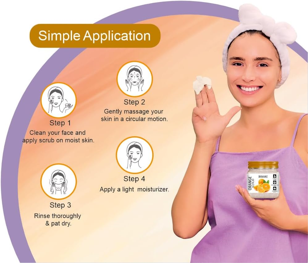 DR.RASHEL Orange Scrub for Face & Body (380 Ml) | All Skin |Cleanser Scrub for Deep Exfoliation | Dead Skin Remover Scrub | Tan Removal | Blackhead Remover Scrub image number 2