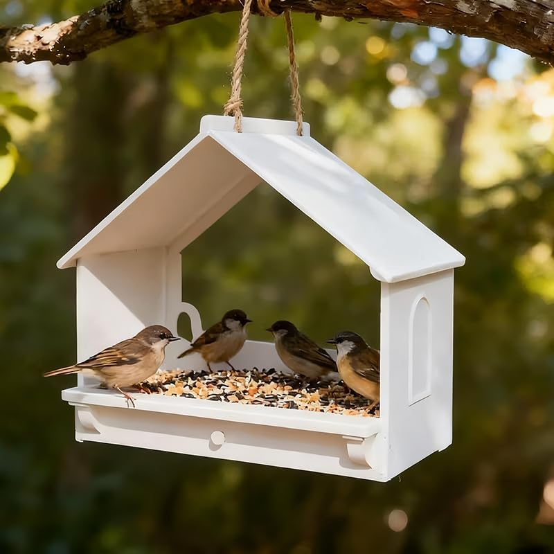 Hummingbird Feeder Window - Transparent Back Feeding Station - Transparent Back House Bird Feeder - for Squirrel outside Garden Window Winter Balcony Viewing Deck image number 5