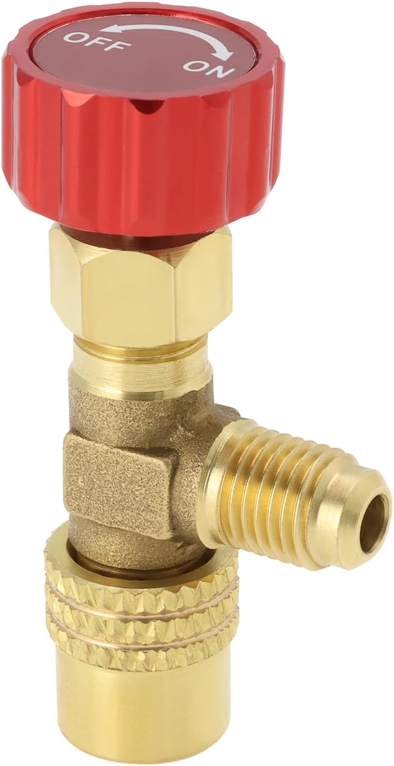 YINETTECH Refrigerant Charging Valve R1234Yf Refrigerant Valve 1/4Inch SAE to 1/2Inch ACME Refrigerant Flow Control Valve for Refrigerant Filling Hose image number 2