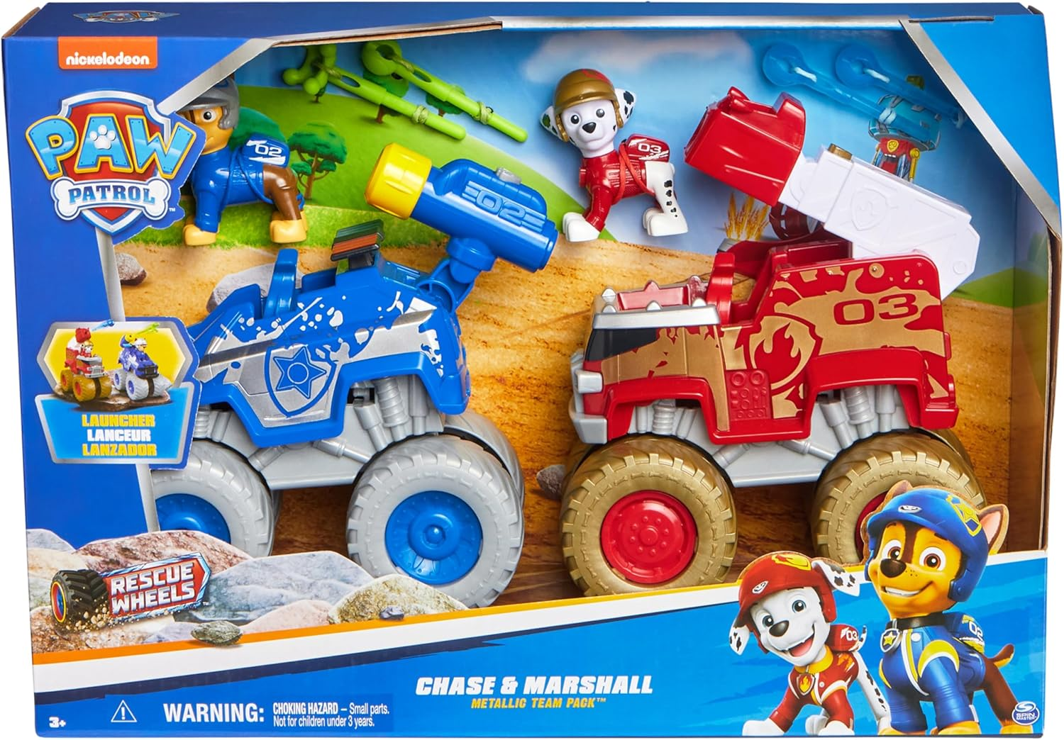PAW Patrol: Rescue Wheels Chase & Marshall&rsquo;S Toy Trucks with Projectile Launchers & Collectible Action Figures, Kids Toys for Boys & Girls Ages 3+ image number 6