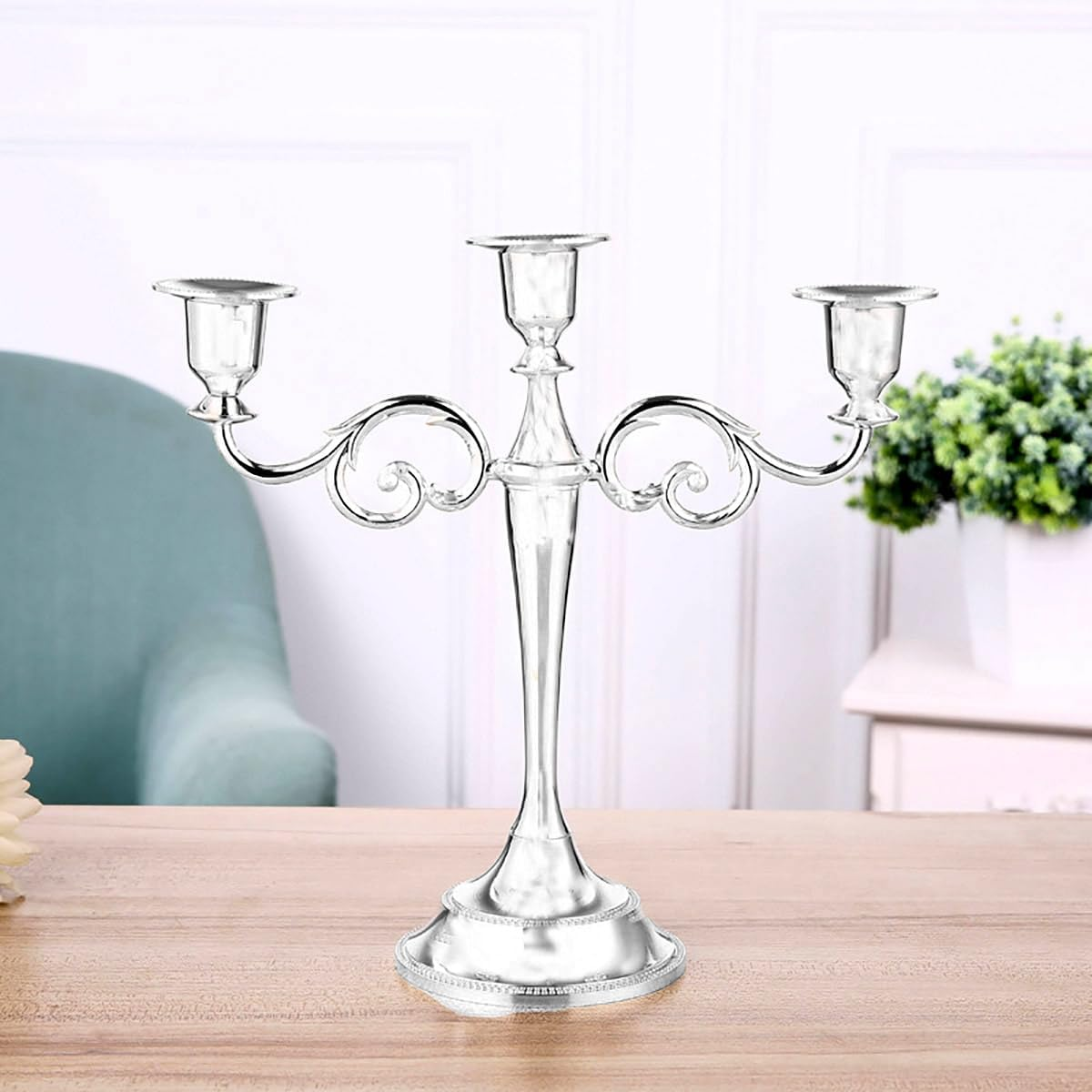 AIMALL European Retro Candlestick Decorations for Weddings and Home Decorations, Three Colors of Metal Candlesticks, Suitable for Events and Catering image number 3