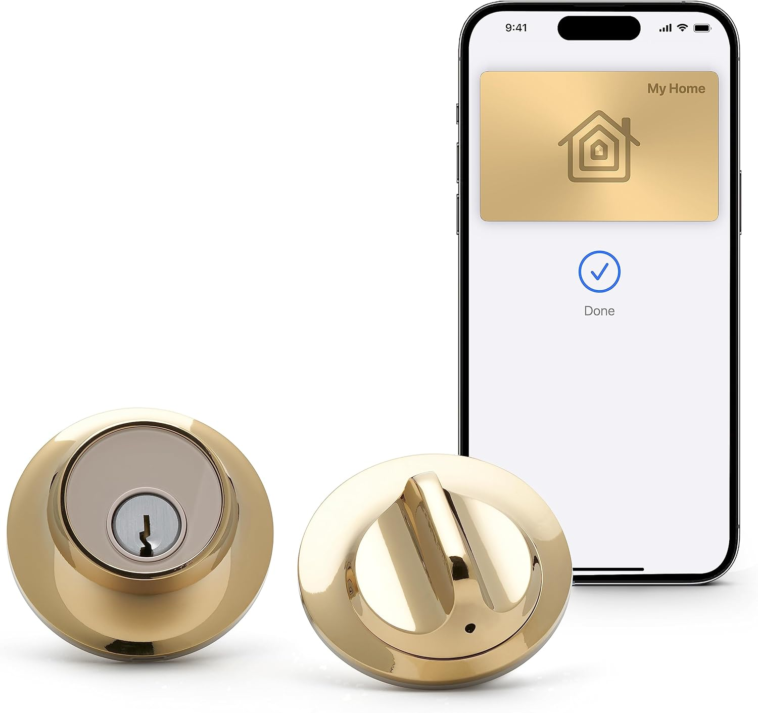 Level Home Level Lock+ Smart Lock with Apple Home Keys - Smart Deadbolt for Keyless Entry plus Key Card or App, Bluetooth Enabled Lock Works with Apple Homekit, Polished Brass image number 6