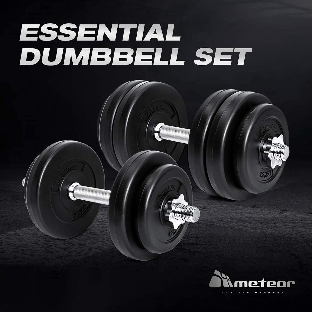 METEOR ESSENTIAL DUMBBELL SET Weight Dumbbells Plates Home Gym Fitness Exercise image number 2
