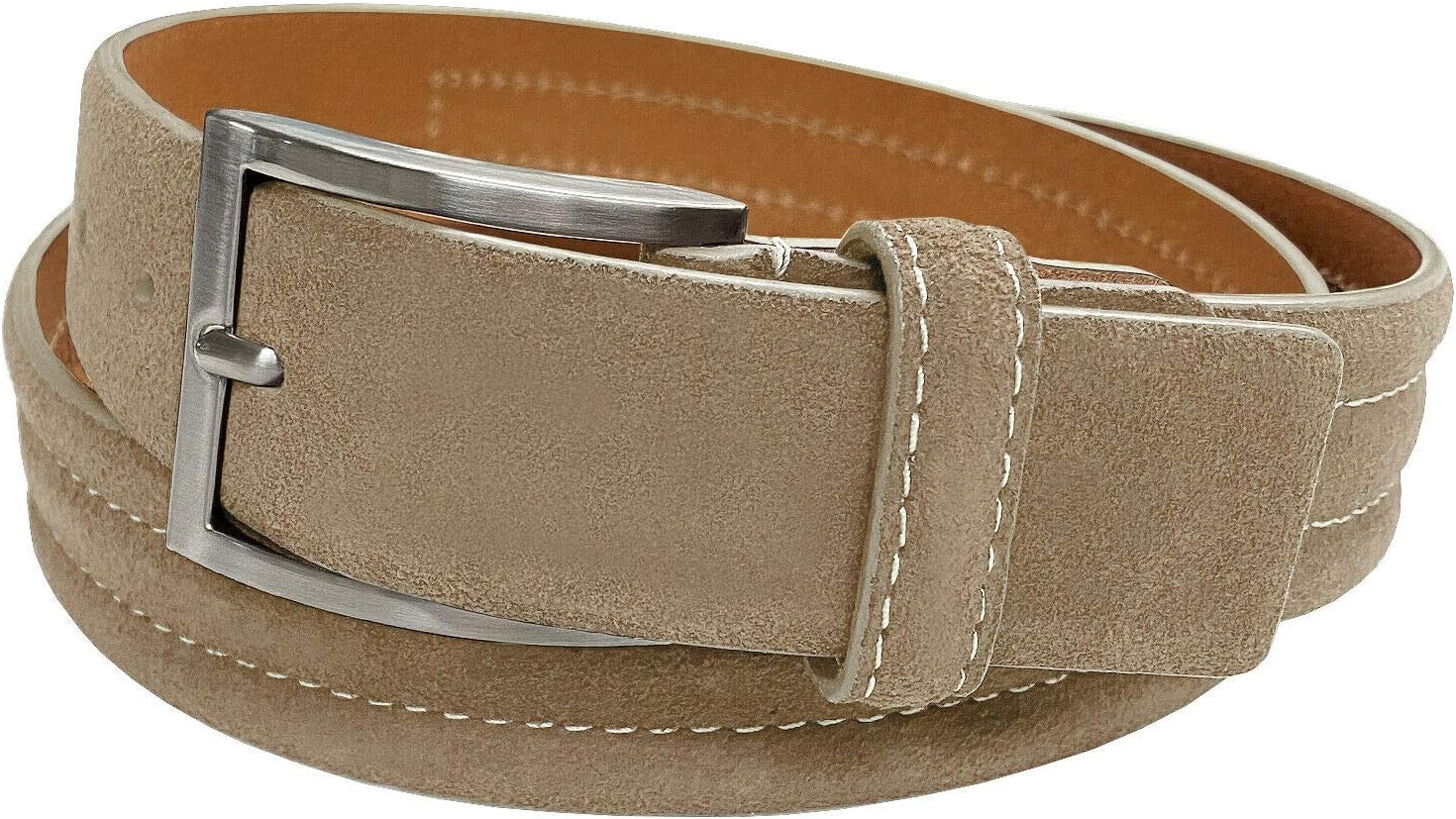 Granada Men'S 100% Suede Nubuck Leather Dress Belt 1-3/8" Wide
