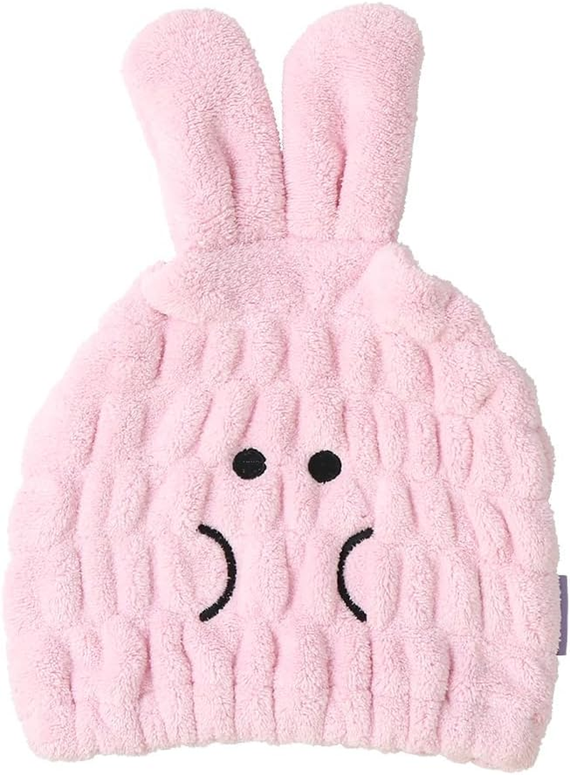 SANTOWA Obakaine Towel Cap with Ears, Microfiber, Water Absorbent, Quick Drying, Includes Name Tag, Character, Rabbine, Hair Cap, Hair Towel, Rabbit F