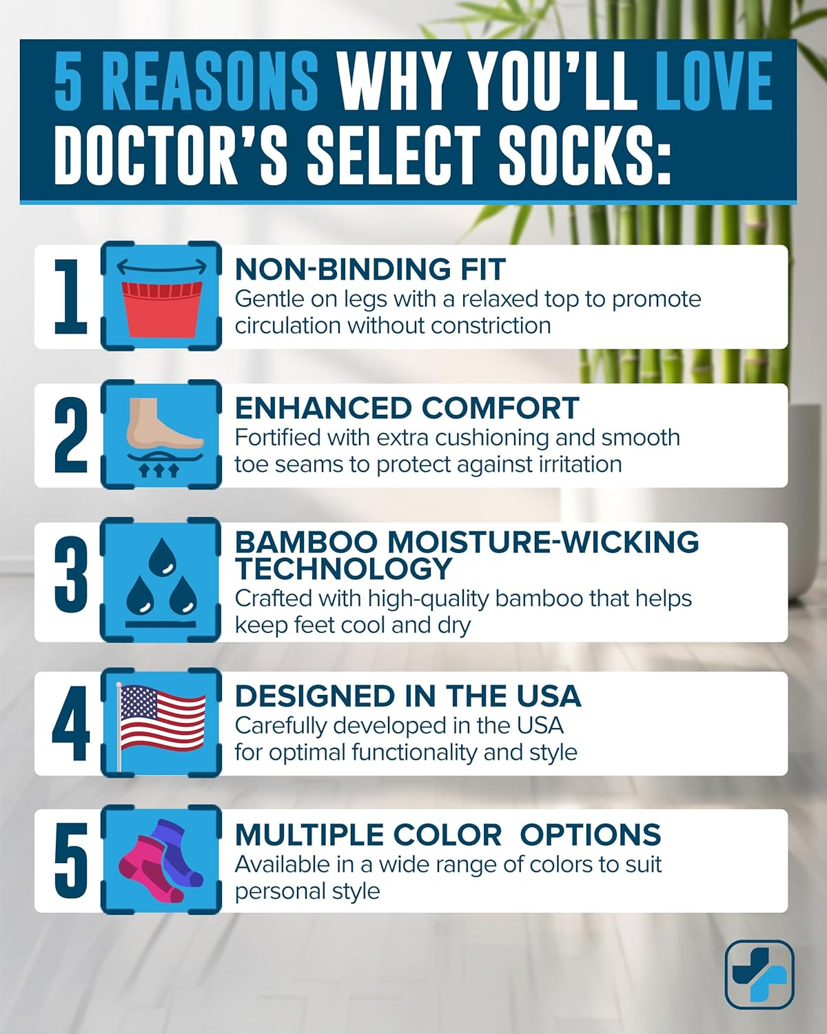 Doctor'S Select Bamboo Viscose Diabetic Socks for Men - 3 Pairs Crew Neuropathy Socks for Men | Diabetic Socks for Men 9-12