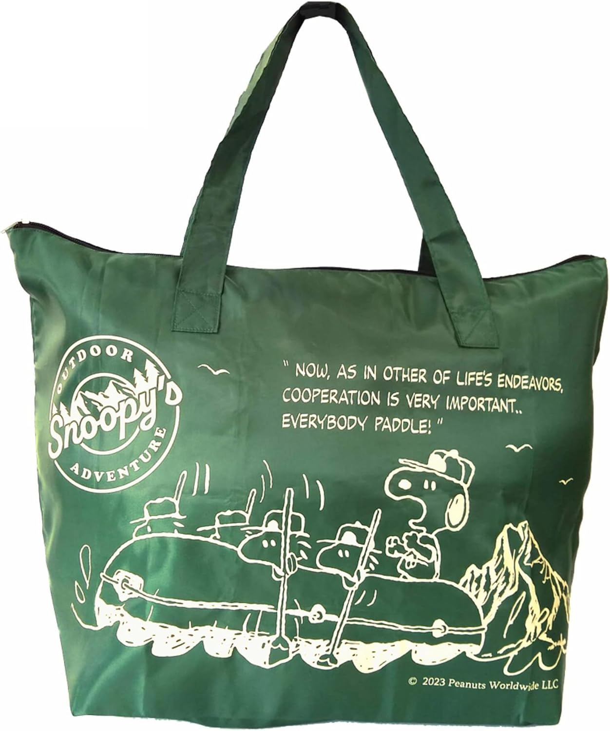 VANGUARD Snoopy Travel Portable Tote Bag, Large Capacity, 7.9 Gal (30 L), Water Repellent, Storage Bag Included (Folding Function That Can Be Set in Suitcases), SNOOPY Boat, Khaki, Height 16.1 X Width image number 4