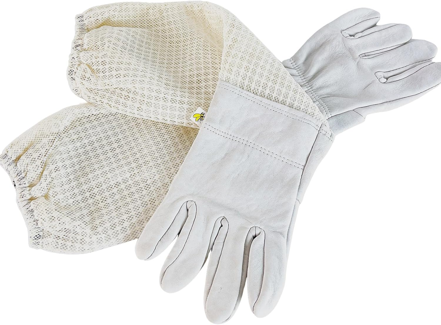 Beekeeper Gloves Goatskin Beekeeping Gloves for Men Woman Protect from Honey Bee Stings, with Ventilated Canvas Long Sleeves Elastic image number 2