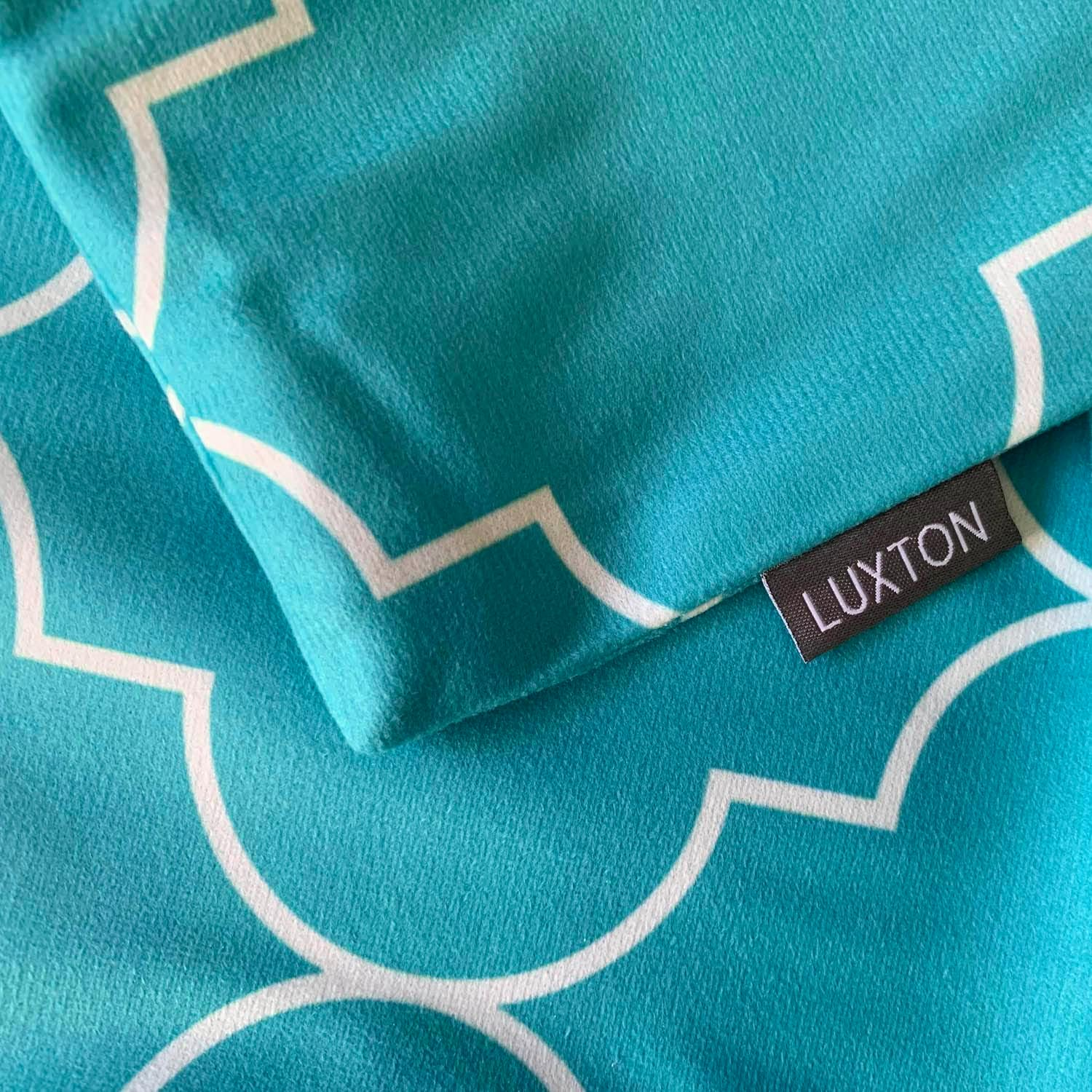 Set of 4 Luxton Aqua Blue Cushion Covers Hamptons Home Decor Square Cushion Covers 45X45Cm for Sofa Couch Living Bed Decoration (Aqua Blue) image number 4