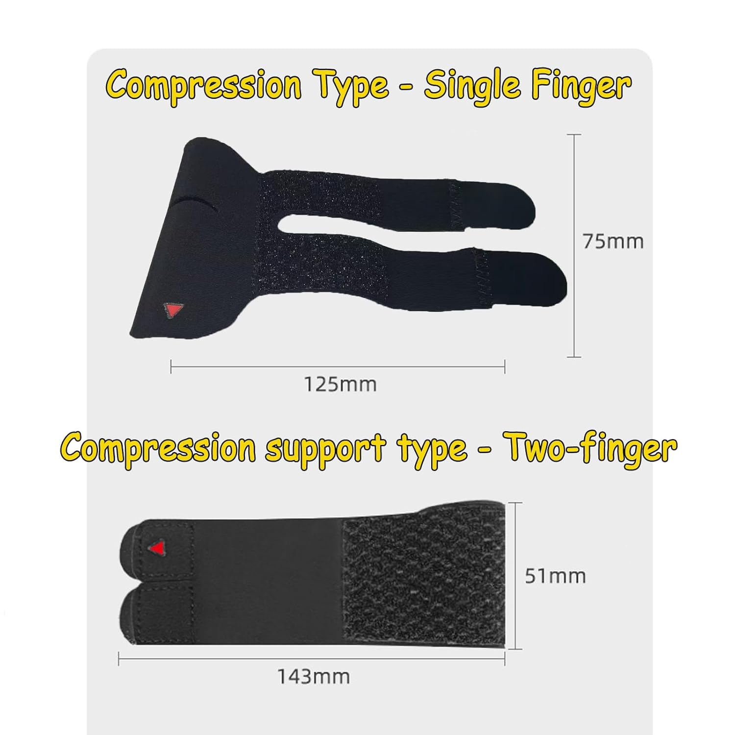 2Pcs Finger Splint, Adjustable Finger Splints(No Metal Support), Thumb Brace Protector Relieve Pain for Arthritis, Reusable Finger Tapes for Basketball, Tennis, Baseball, Volleyball, Single and Double Finger - M image number 1