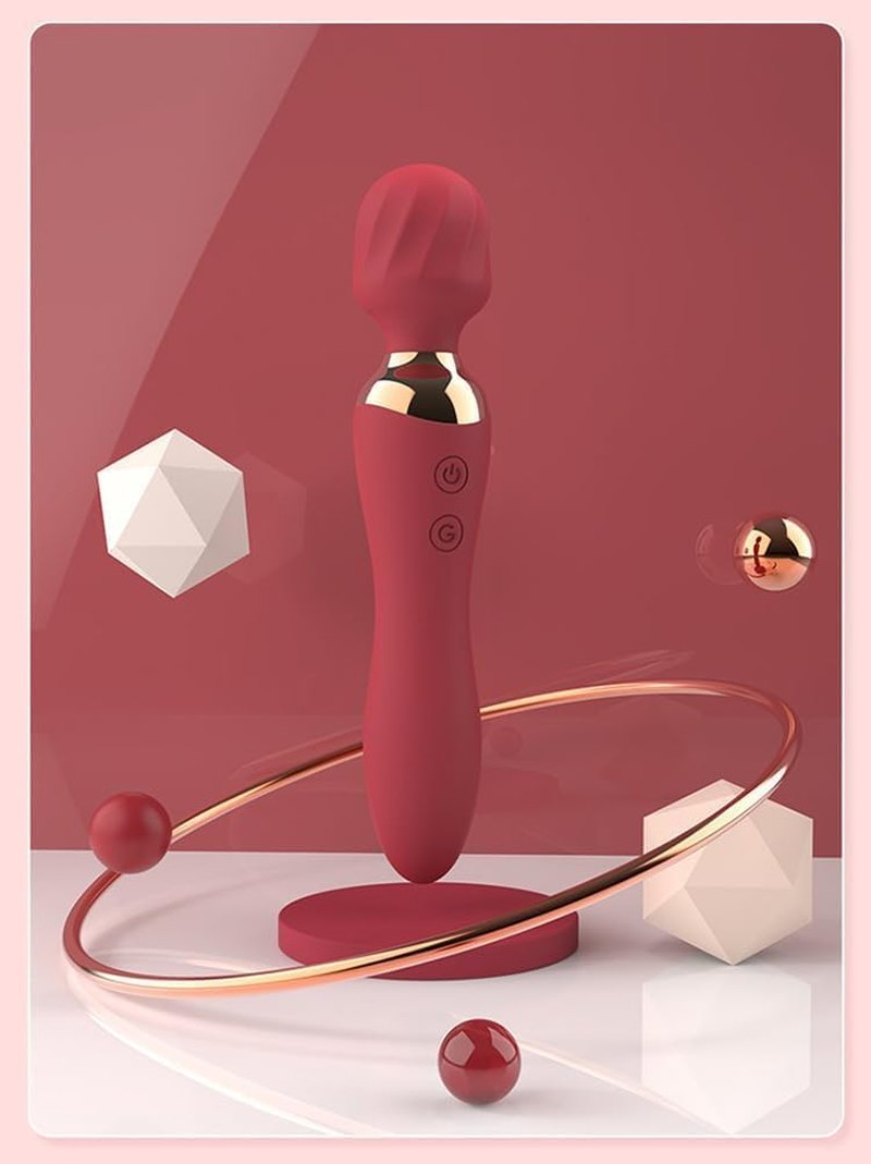 Strong Vibration Silent 10 Modes Powerful Bullet Wand Portable Soft Silicone Ball Personal Bullet Massager for Female Pleasure, Vibrator AV Wand Heating 10 Frequency Vibration Massage Stick Female Masturbator (Red) image number 2