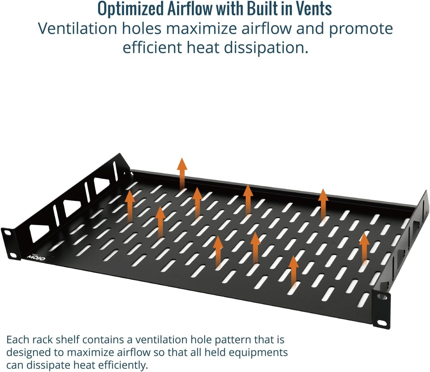 Tecmojo 1U Server Rack Shelf, Universal Rack Mount Shelf- 250 Mm Deep, Vented Cantilever Tray for 19 Inch Server Racks & Network Cabinets, Good Air Circulation, Weight Capacity 25 Kg / 55Lbs, Black image number 5