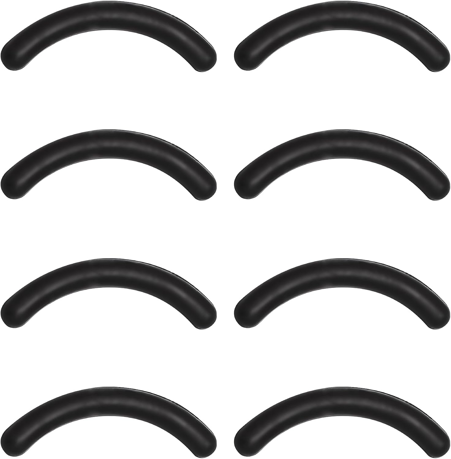 SICOU 8Pcs Eyelash Curler Refill Pads Curler Refills Silicone Rubber Lash Curler Replacement Refills Pads for Universal Eye Lash Curler, Black, 1.26 Inch image number 3
